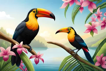 Rolgordijnen toucan on a branch © Shahryar