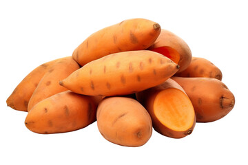 Close-up sweet potatoes isolated on transparent or white background PNG