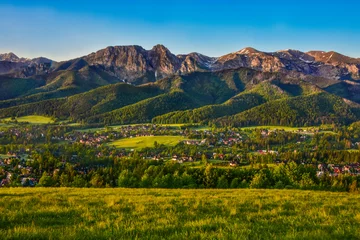 Fotobehang Tatra panorama of the Tatras, view of Giewont, beautiful mountain landscape