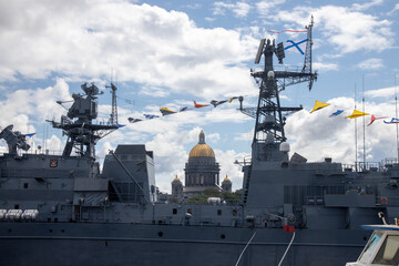 Parade of warships on the Neva