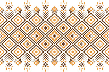 Nature vintages cross stitch traditional ethnic pattern paisley flower Ikat background abstract Aztec African Indonesian Indian seamless pattern for fabric print cloth dress carpet curtains and sarong