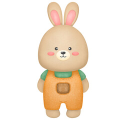 cute cartoon rabbit holding illustration