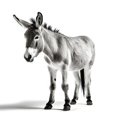 Fototapeta premium Donkey isolated a on white background.