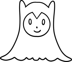 Halloween ghost holiday icon vector cute cartoon holiday symbol icon colored outline line flat 