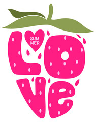 fresh strawberry graphic with slogan
