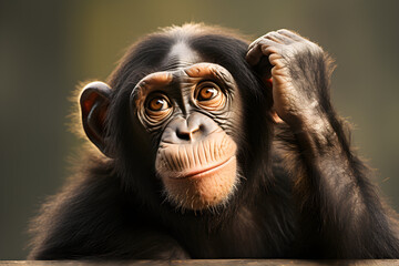 funny chimp portrait