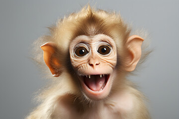 funny baby monkey portrait