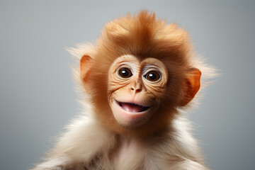 funny baby monkey portrait