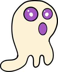 Halloween ghost holiday icon vector cute cartoon holiday symbol icon colored outline