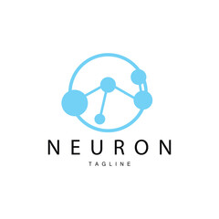 Neuron Logo, Cel Dna Network Vector, And Particle Technology, Simple Illustration Template Design