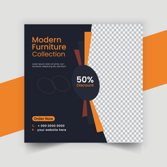 creative  furnished modern furniture Instagram post design template