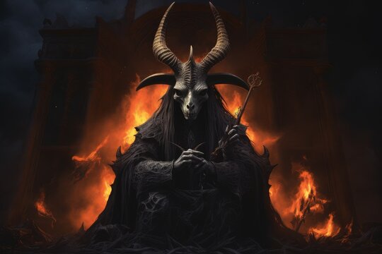 Baphomet fire art. Generate Ai