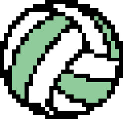 Obraz premium Volleyball cartoon icon in pixel style