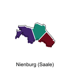 vector map of Nienburg, Saale modern outline, High detailed vector illustration Design Template, suitable for your company