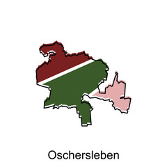 Map of Oschersleben geometric colorful illustration design template, Germany country map on white background vector