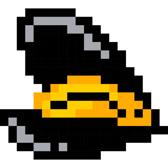 Fototapeta premium Mussel cartoon icon in pixel style