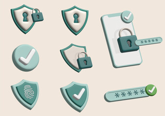Cyber security software abstract concept 3D vector illustration. Information security software, antivirus solution, cybersecurity program, network safety, corporate data protection abstract metaphor.
