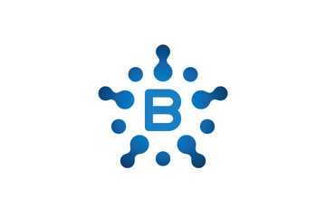 letter B technology concept logo design vector graphic