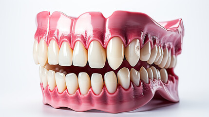 Obraz premium happy tooth model on isolate on white background