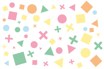 Pattern of geometric shapes on white background