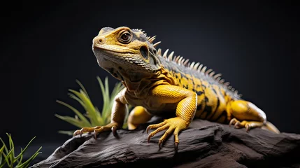 Gordijnen iguana on a rock © Phimchanok