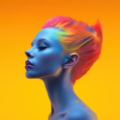 Illustration of a fashion portrait,  AI Generated