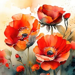 poppies of the blue sky