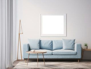 Mockup with frame close in a minimalist desert