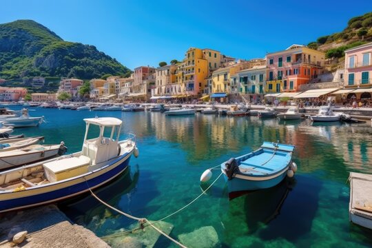 Scenic view of Italian coastal town