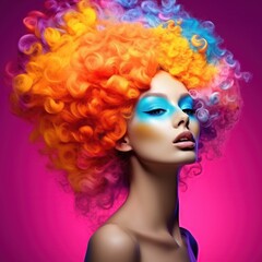 Obraz premium Illustration of a fashion portrait, AI Generated