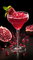 Pomegranate Cocktail on a Dark background