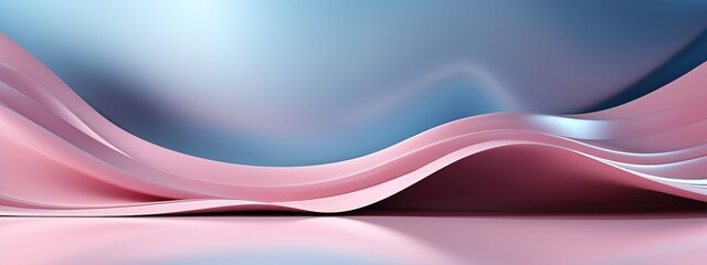 Pink and blue 3d waves banner, abstract background, copy space. Generated Ai