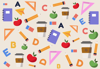 Welcome Back to school horizontal pattern