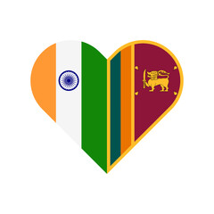 top war concept. heart shape icon of india and sri lanka flags. vector illustration isolated on white background