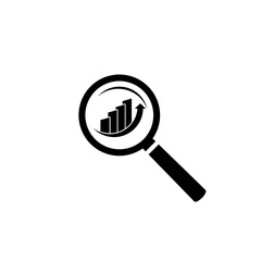 Magnifying glass profit icon isolated on transparent background