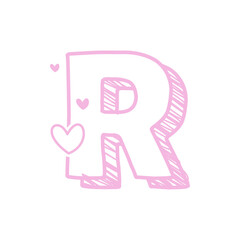 Doodle Styled Letter with a Heart