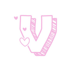 Doodle Styled Letter with a Heart