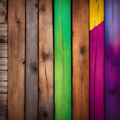 Texture of vintage wood boards with cracked parts multicolor, rainbow