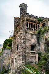 Glimpse of the twentieth-century Villa Ebe, also known as Pizzofalcone Castle, at the top of the Pizzofalcone Ramp on Mount Echia, Naples