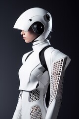 studio shot of a futuristic outfit