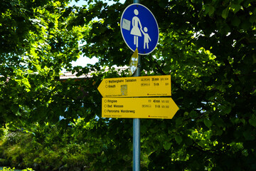 Information sign to Wallberg, Hiking trail up to the Wallberg, Rottach-Egern in Bavaria
