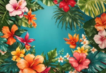  Tropical spring background, banner with floral pattern © MochSjamsul