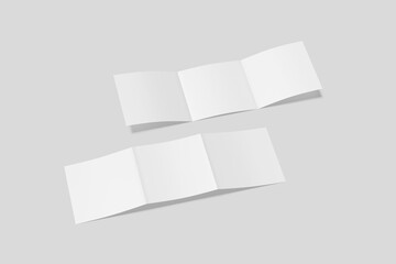 Square Trifold Brochure Blank Mockup