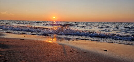 sunset over the river