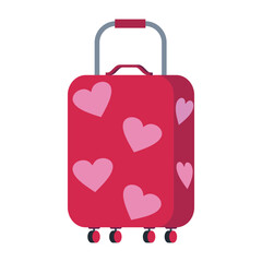 Away suitcase for travel vector cartoon illustration isolated on a white background.