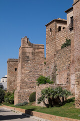 Muros exteriores de la Alcazaba de Málaga, provincia de Andalucía, España