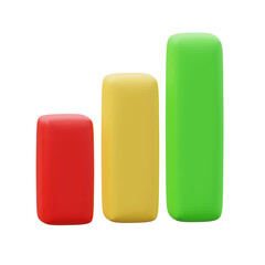 3d icon of colourful car chart isolated background