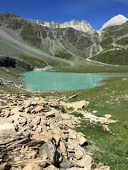 Lac Blanc - Peclet Polset. Pralognan la Vanoise, Parc national de la Vanoise, Alpes du Nord, Tarentaise, Savoie, France.