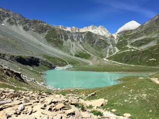 Lac Blanc - Peclet Polset. Pralognan la Vanoise, Parc national de la Vanoise, Alpes du Nord, Tarentaise, Savoie, France.