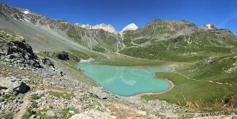 Lac Blanc - Peclet Polset. Pralognan la Vanoise, Parc national de la Vanoise, Alpes du Nord, Tarentaise, Savoie, France.